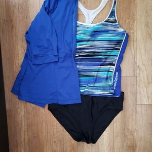 PXL Lands' End Zip Rashguard Swim Top
